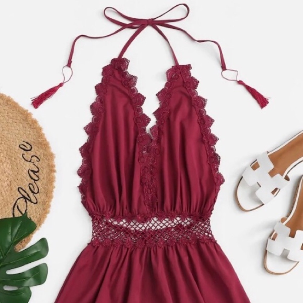 Dark red fancy sundress